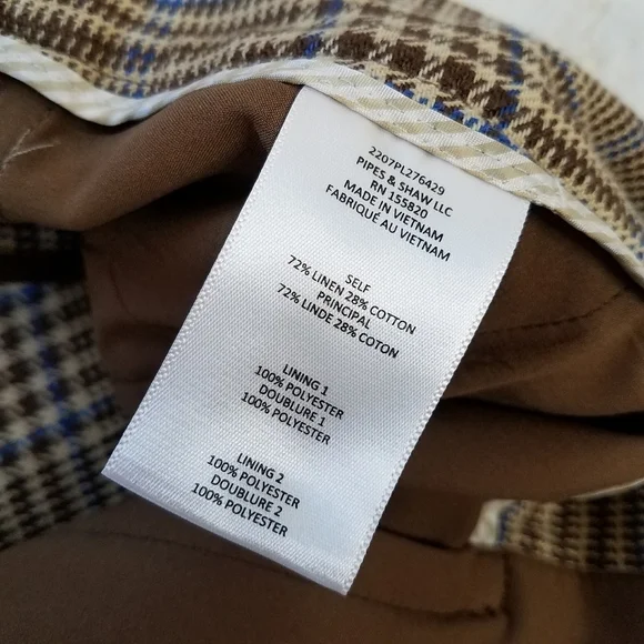 Veronica Beard Hunter Plaid Wide Leg Linen Blend Cropped Pants - Picture 13 of 14